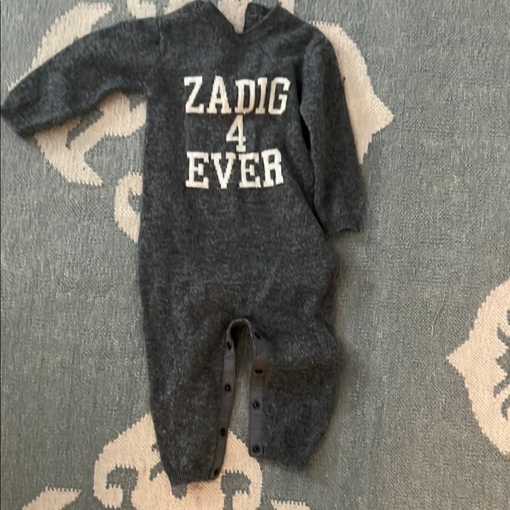 Zadig & Voltaire Gray Footie One Piece